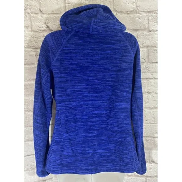 The North Face Fleece Jacket Womens Large Cobalt Zipper Hood Pockets - Picture 3 of 15